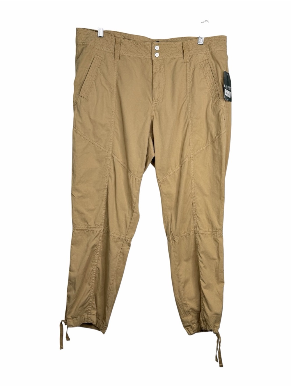 Ralph Lauren NWT Capri Cropped Pants Women's 16W Khaki Tan Gorpcore Utility Y2K